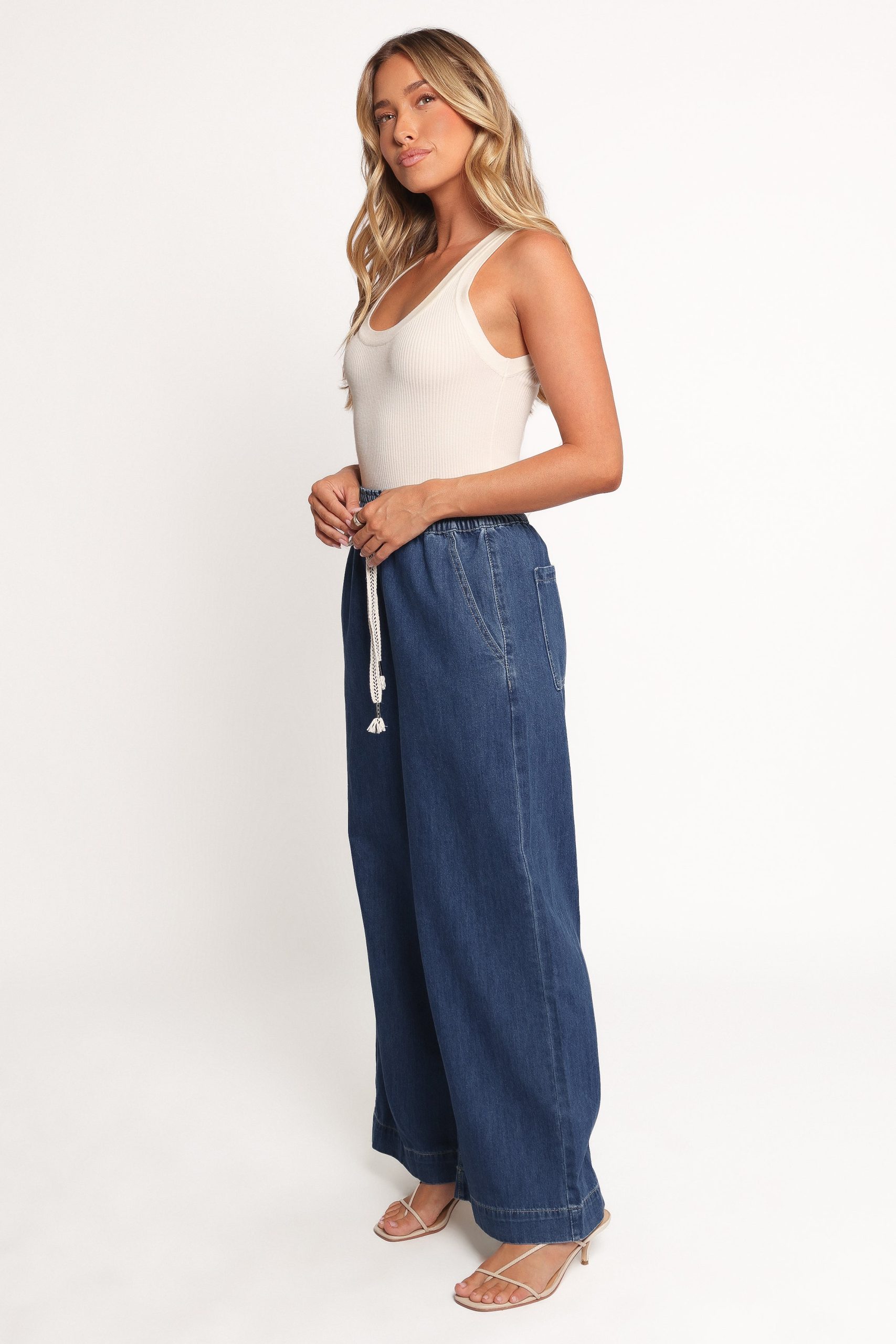 Jenni Wide Leg Pant - Denim - Image 4