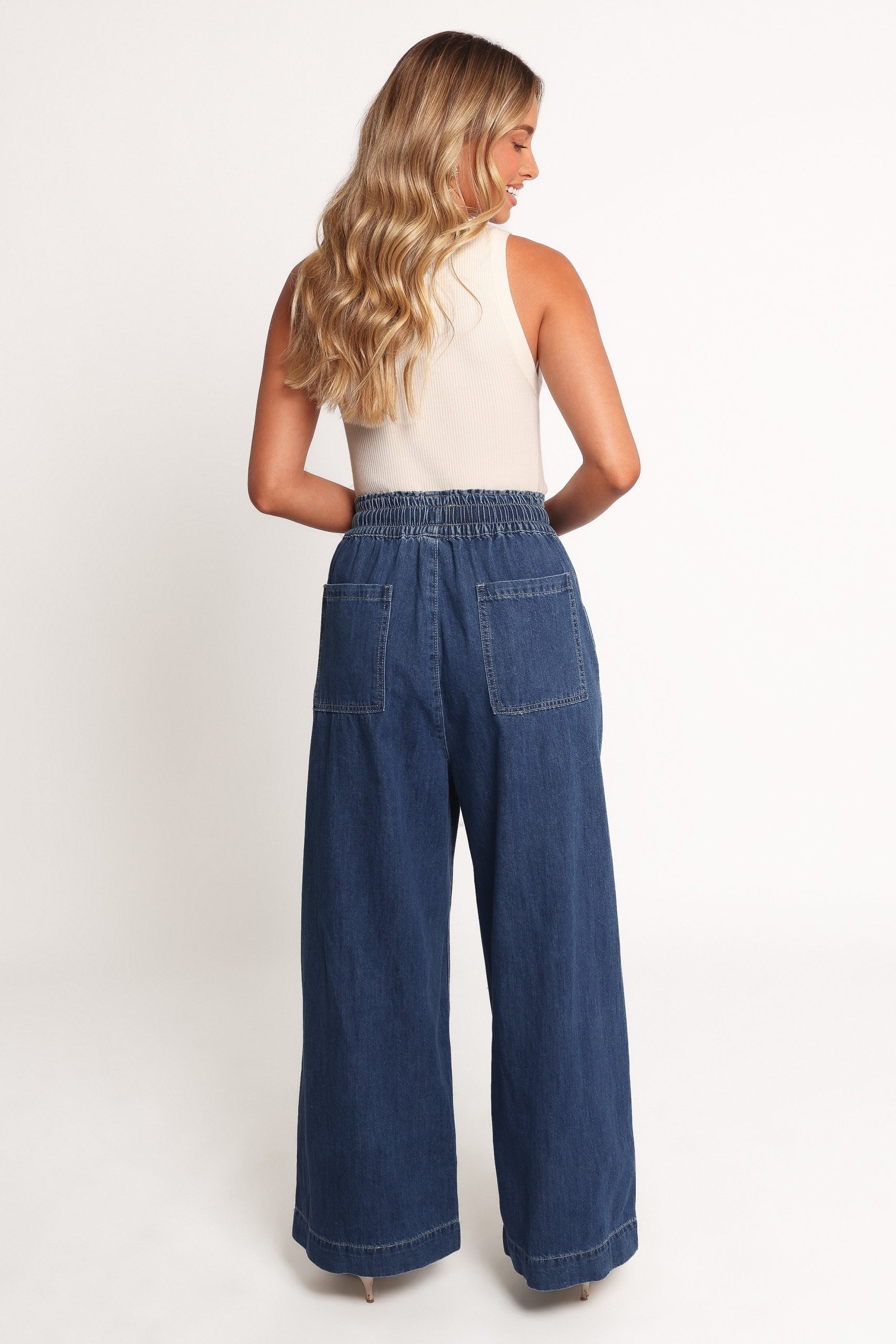 Jenni Wide Leg Pant - Denim - Image 5