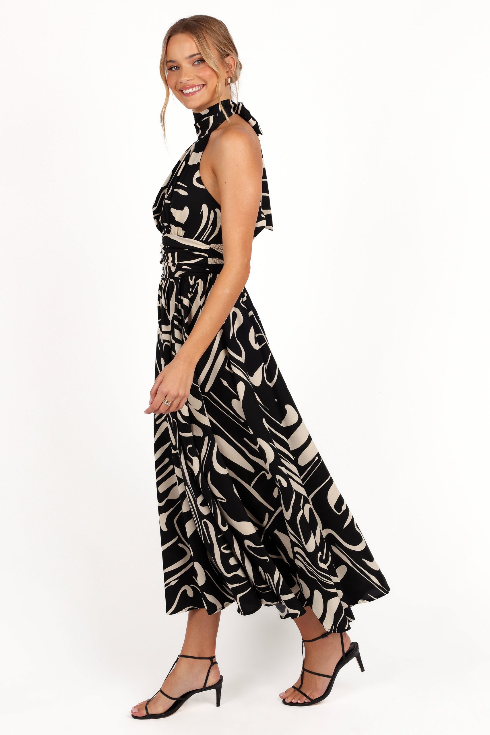 Jennifer Halterneck Maxi Dress - Black/White - Image 4
