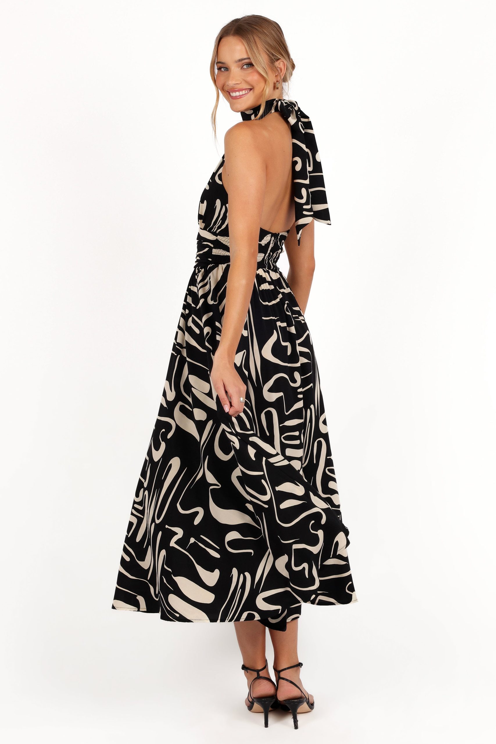 Jennifer Halterneck Maxi Dress - Black/White - Image 3