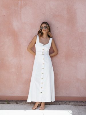 Jennings Midi Dress - White