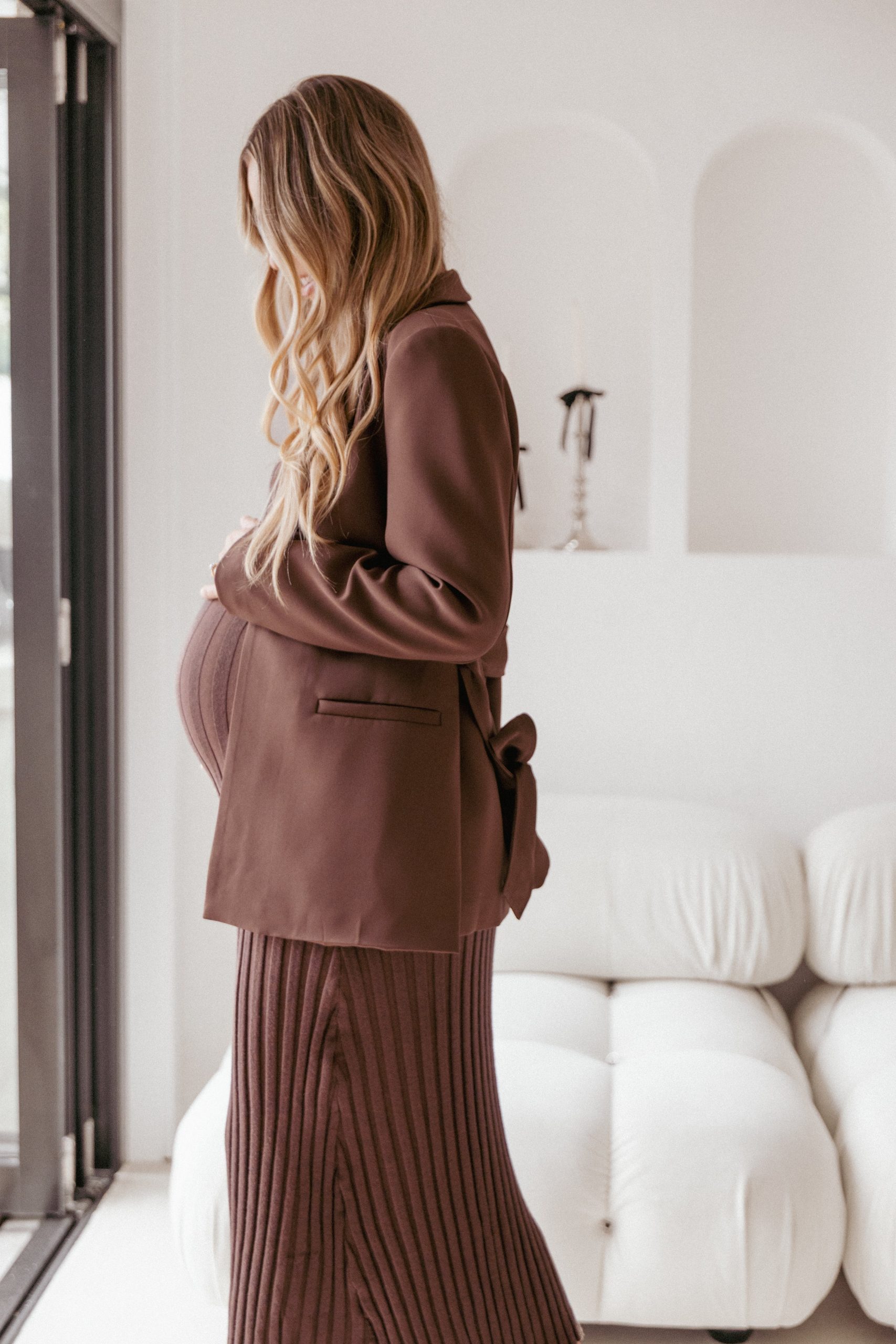 Eliana Waist Tie Blazer - Espresso - Image 9