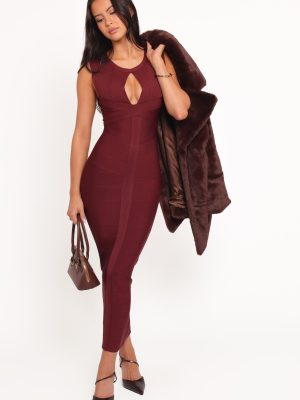 Josiah Midi Dress - Burgundy