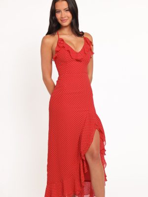 Judy Maxi Dress - Red Polka Dot
