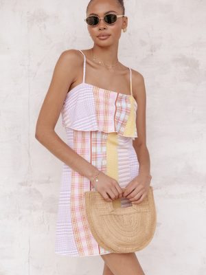 Junia Mini Dress - Pink Plaid