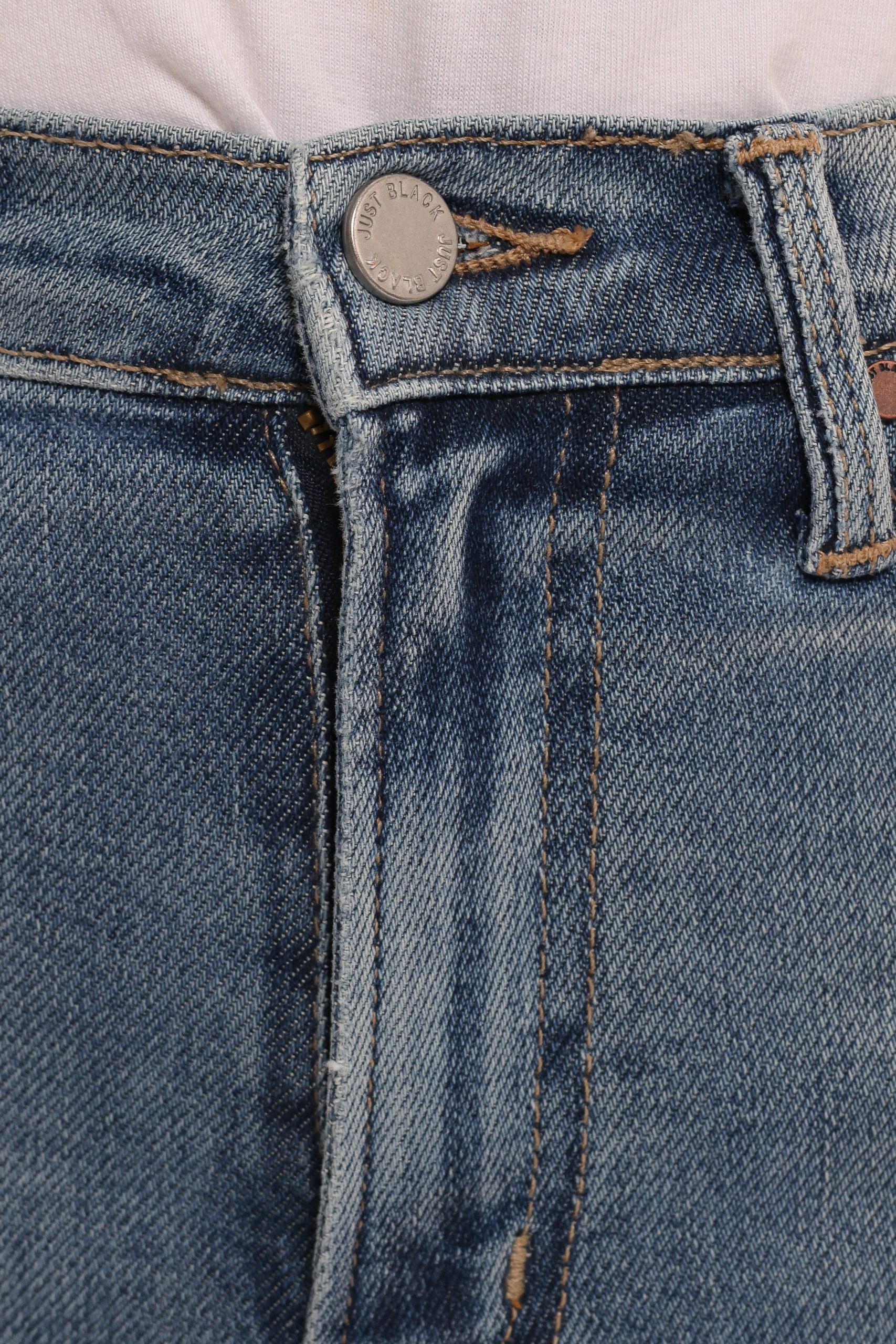 Just Black Distressed Slim Leg Jean - Light Denim - Image 7