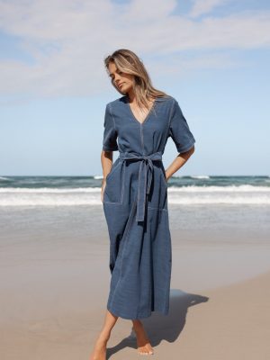 Kade Midi Dress - Blue