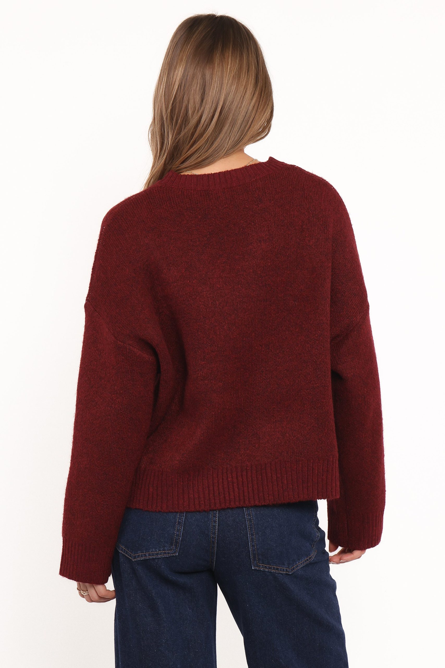 Kaori Bow Sweater - Burgundy - Image 4