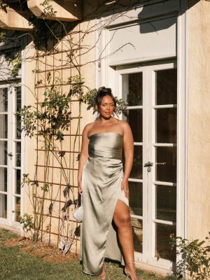 Kara Strapless Maxi Dress - Olive