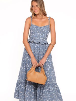 Karie Midi Dress - Blue Floral