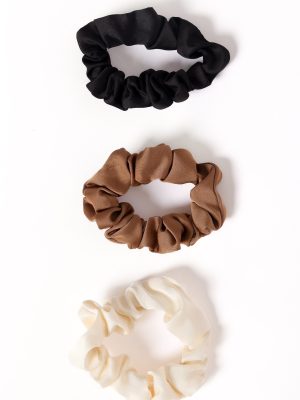 Karina Hair Ties - Cream/Brown/Black