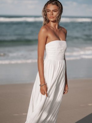 Kayt Strapless Dress - White