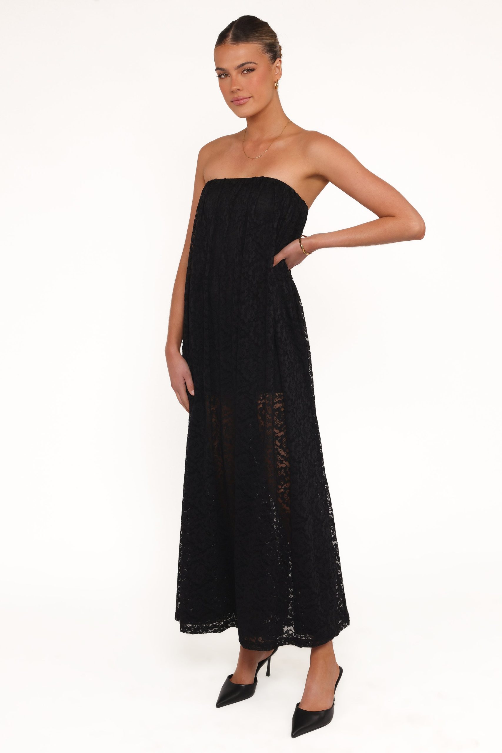 Davina Maxi Dress - Black Lace - Image 3