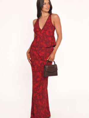 Velman Skirt - Burgundy Floral