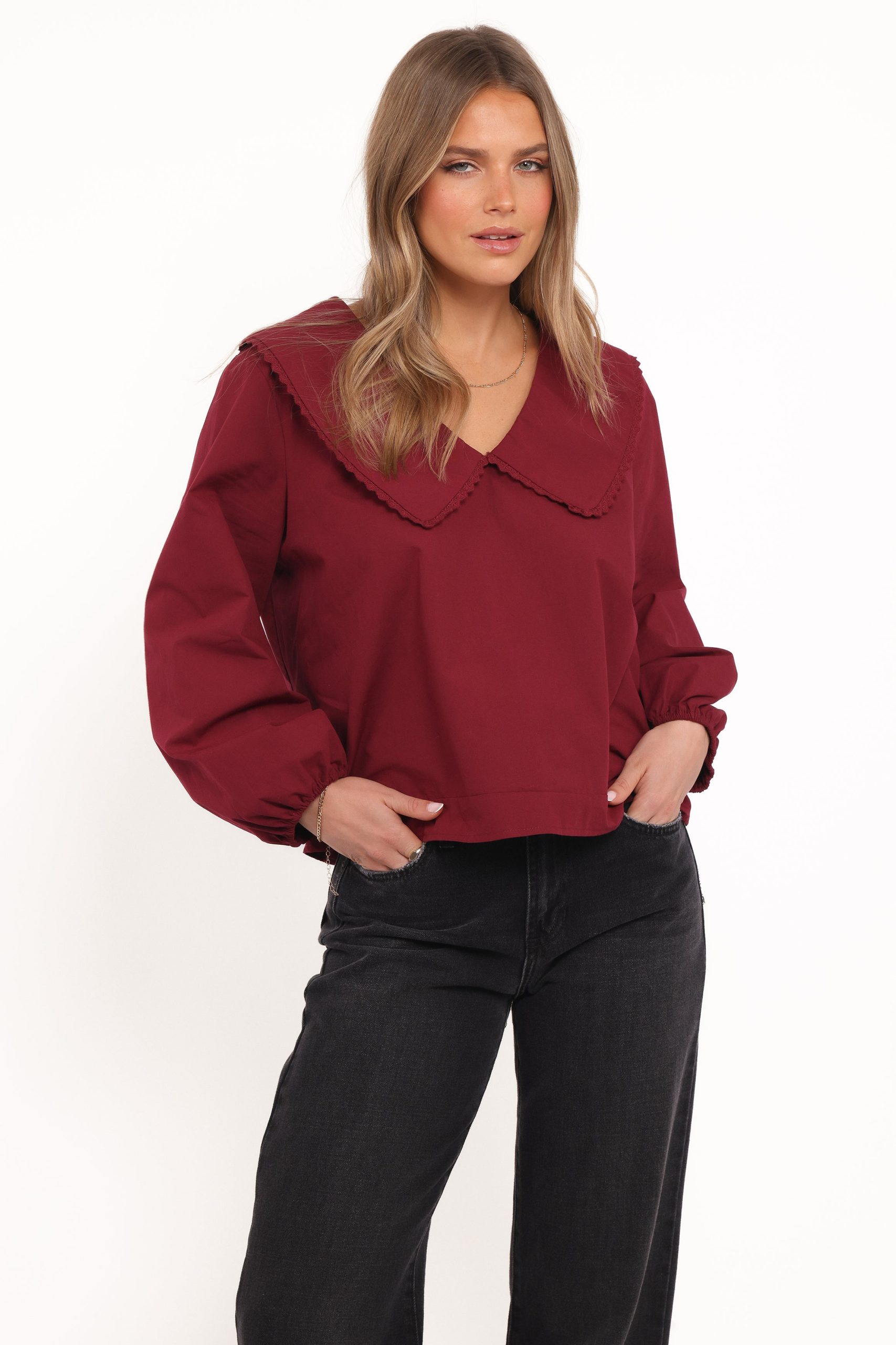 Kenna Long Sleeve Top - Burg - Image 2
