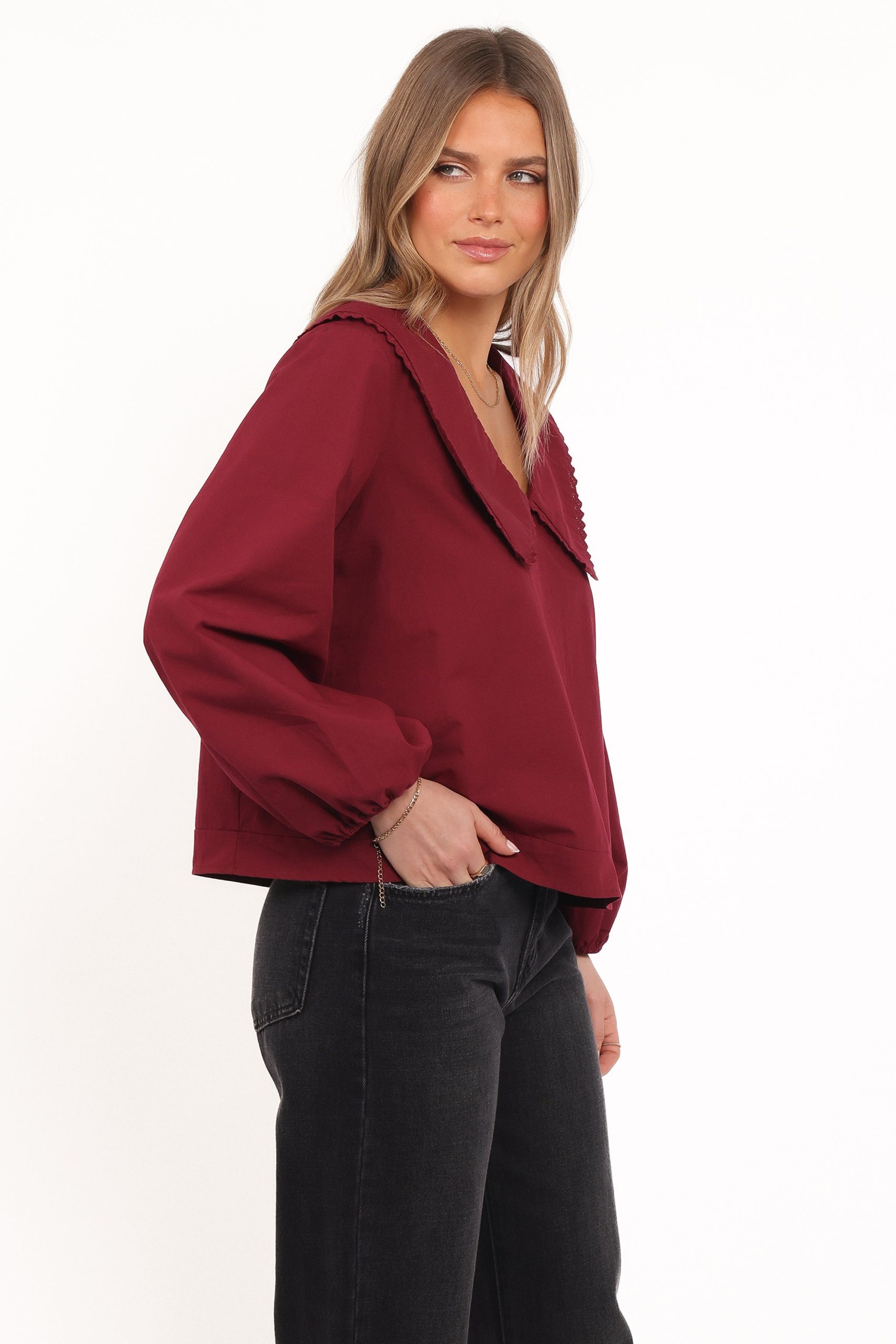 Kenna Long Sleeve Top - Burg - Image 4