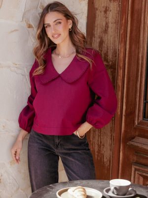 Kenna Long Sleeve Top - Burg