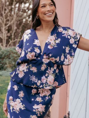 Ricki Top - Navy Floral