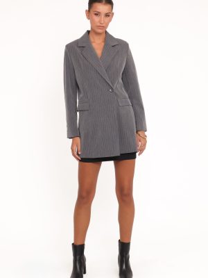 Kerryn Blazer - Grey Pinstripe