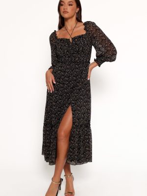 Keziah Long Sleeve Maxi Dress - Navy Ditsy Floral