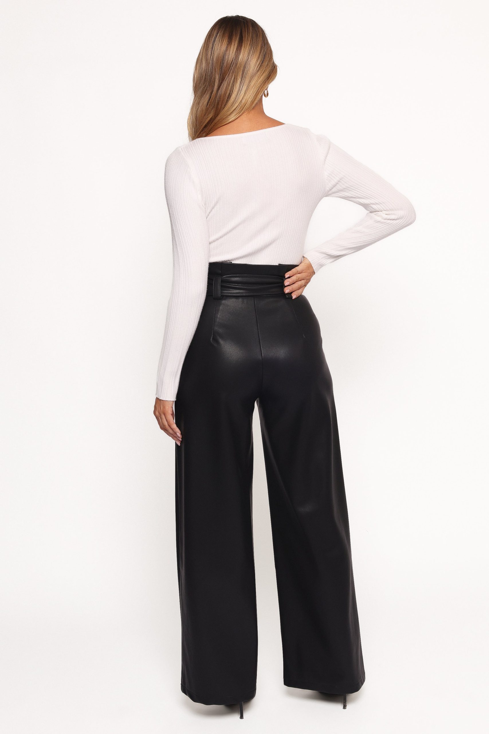 Kieran Faux Leather Pant - Black - Image 4