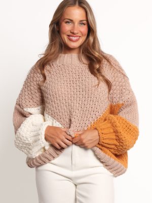 Koda Pattern Knit Sweater - Beige Multi