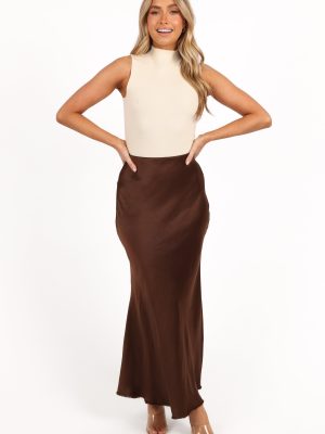 Kora Midi Skirt - Brown