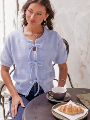 Koskie Tie Knit Top - Blue