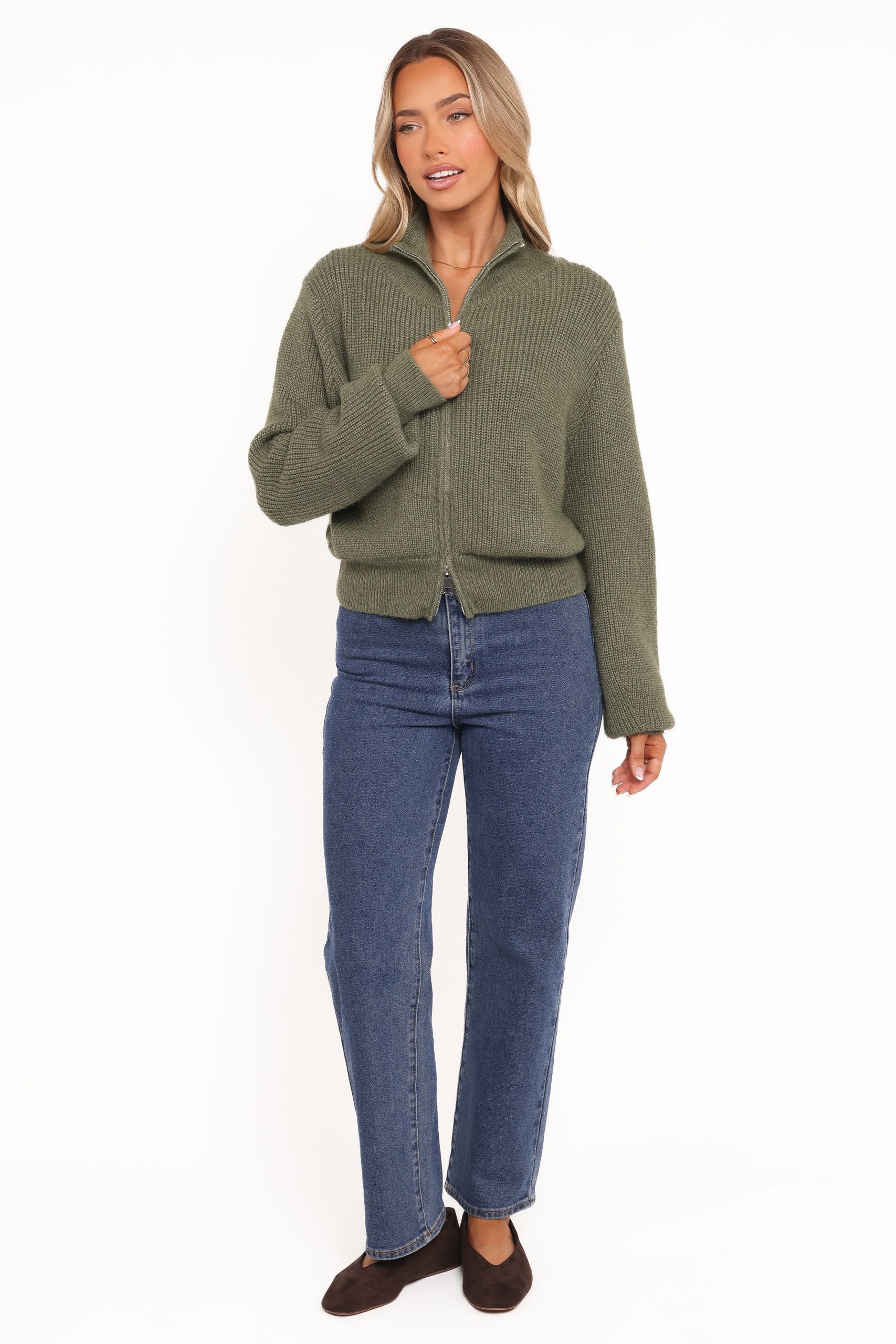Kourtney Zip Cardigan - Olive - Image 5