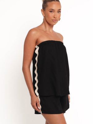 Kristia Strapless Playsuit - Black