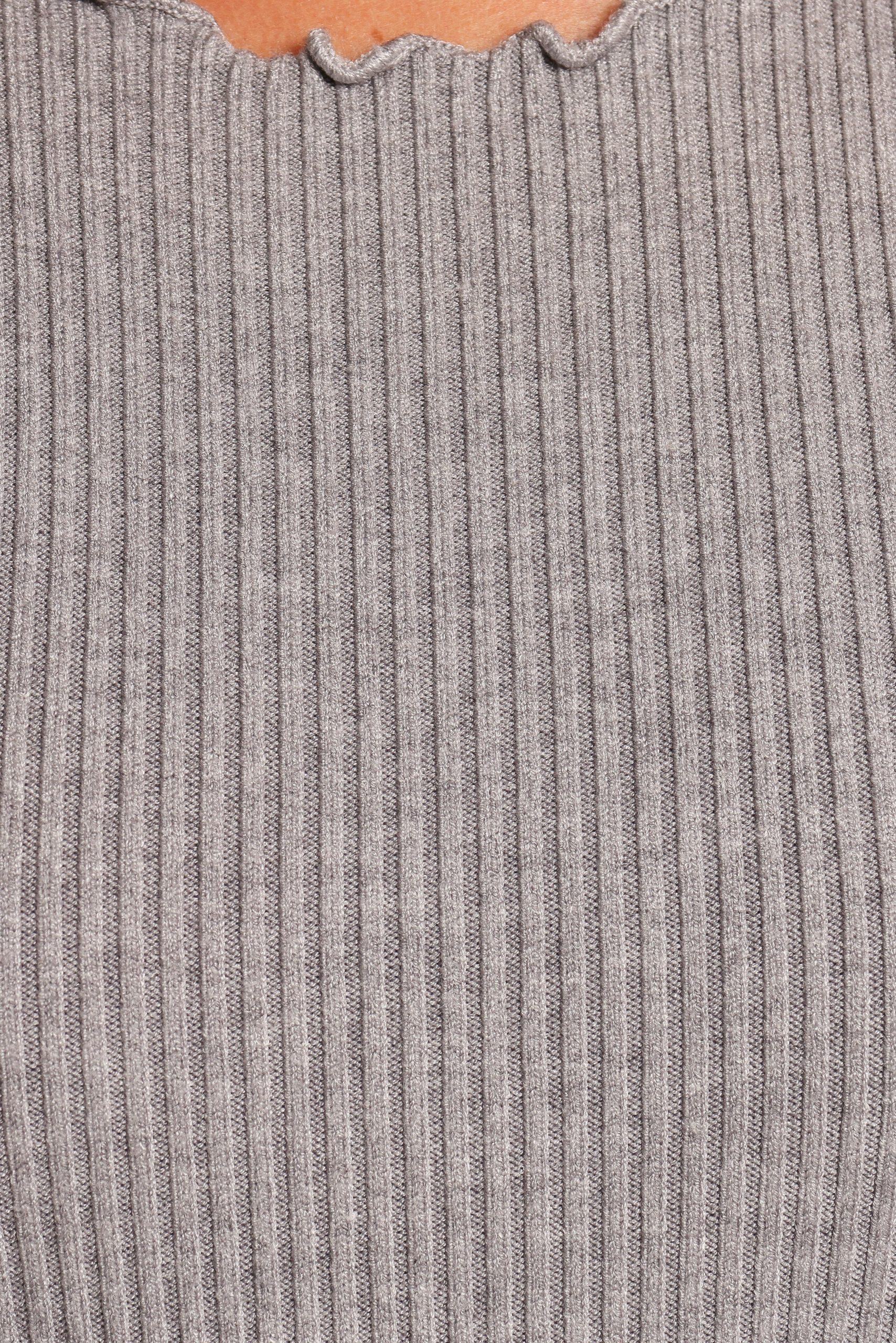 Kya Short Sleeve Knit Top - Light Grey - Image 7