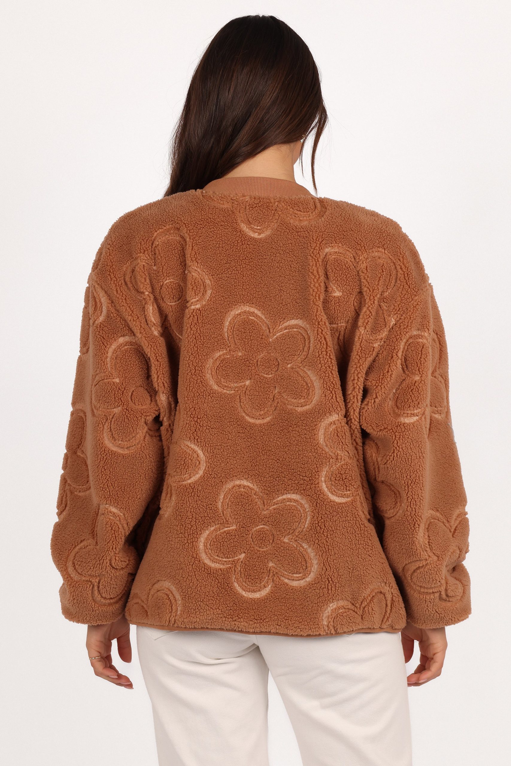 Lasky Flower Pattern Button Down Jacket - Camel - Image 4
