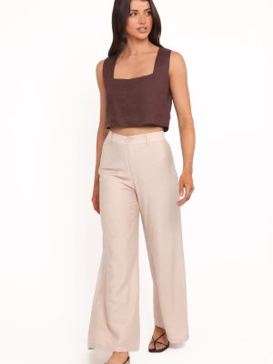 Lauren Wide Leg Pant - Beige