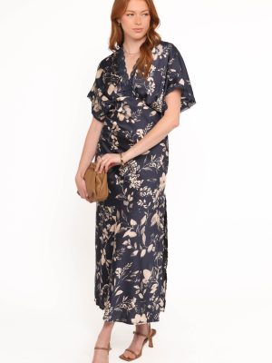 Laurent Midi Dress - Navy Cream Floral