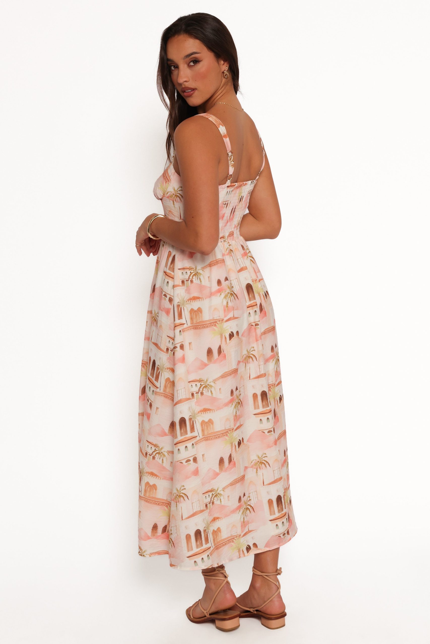 Laurette Midi Dress - Tan Print - Image 6