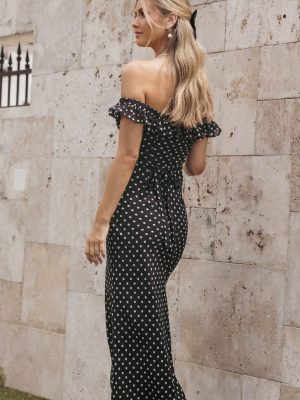 Layana Midi Dress - Black/White