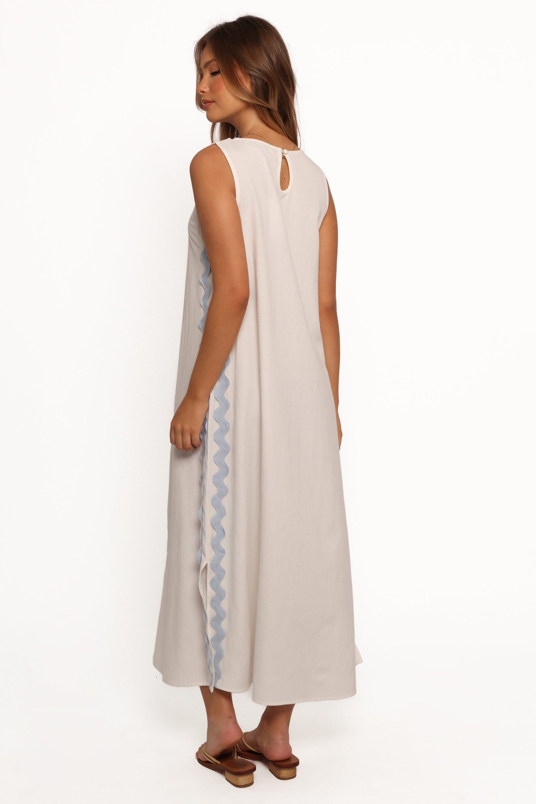 Lennie Midi Dress - Cream Blue - Image 4