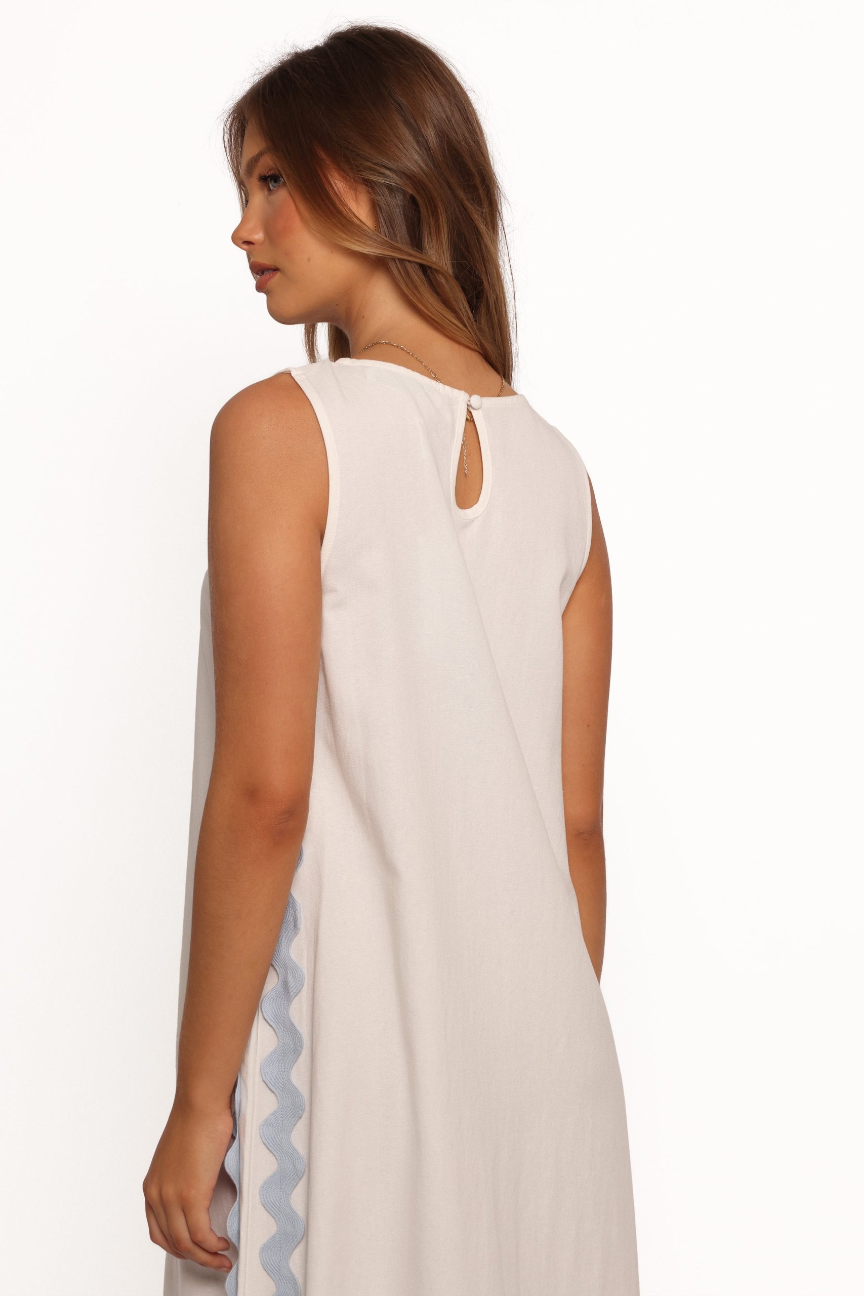 Lennie Midi Dress - Cream Blue - Image 7