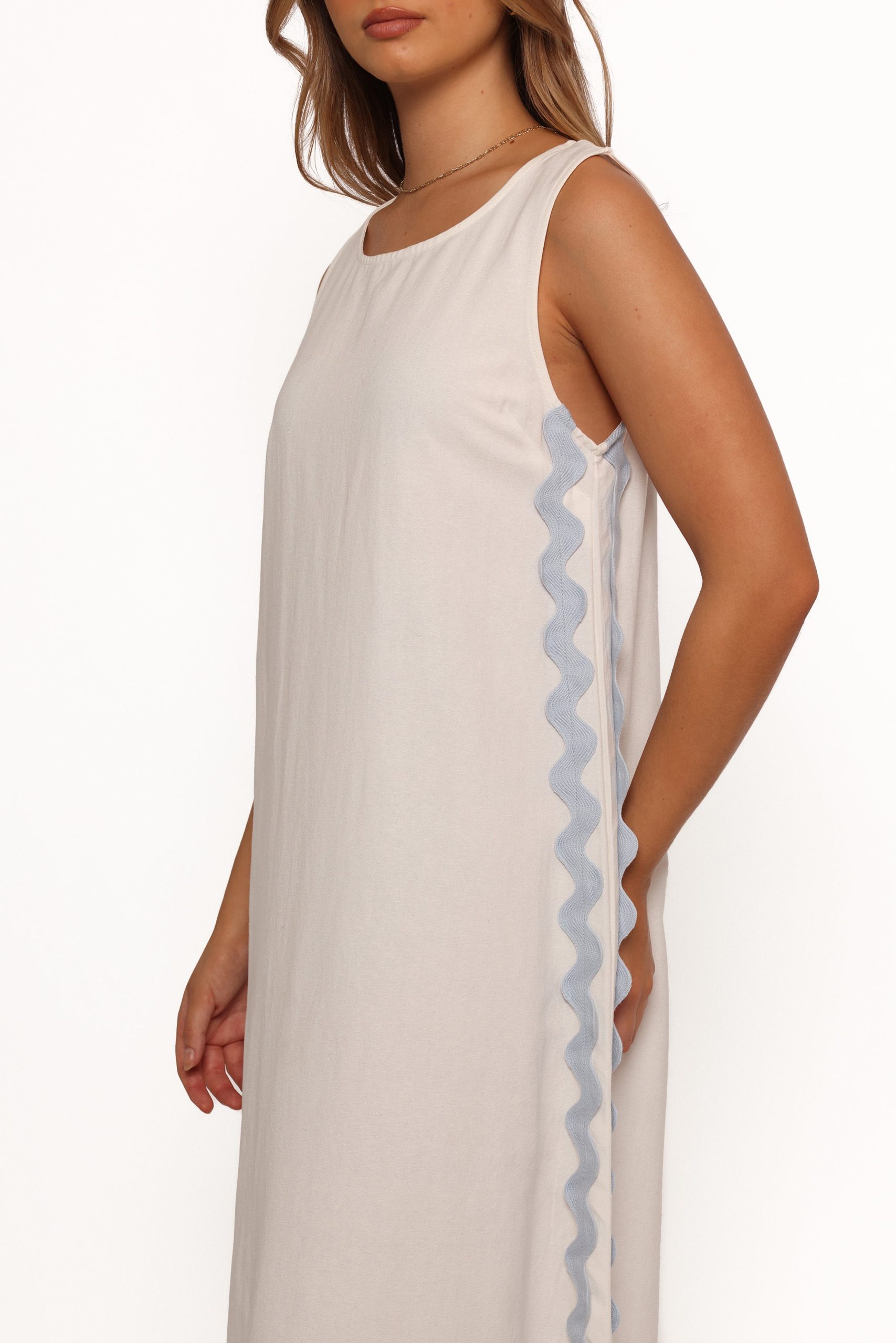 Lennie Midi Dress - Cream Blue - Image 6