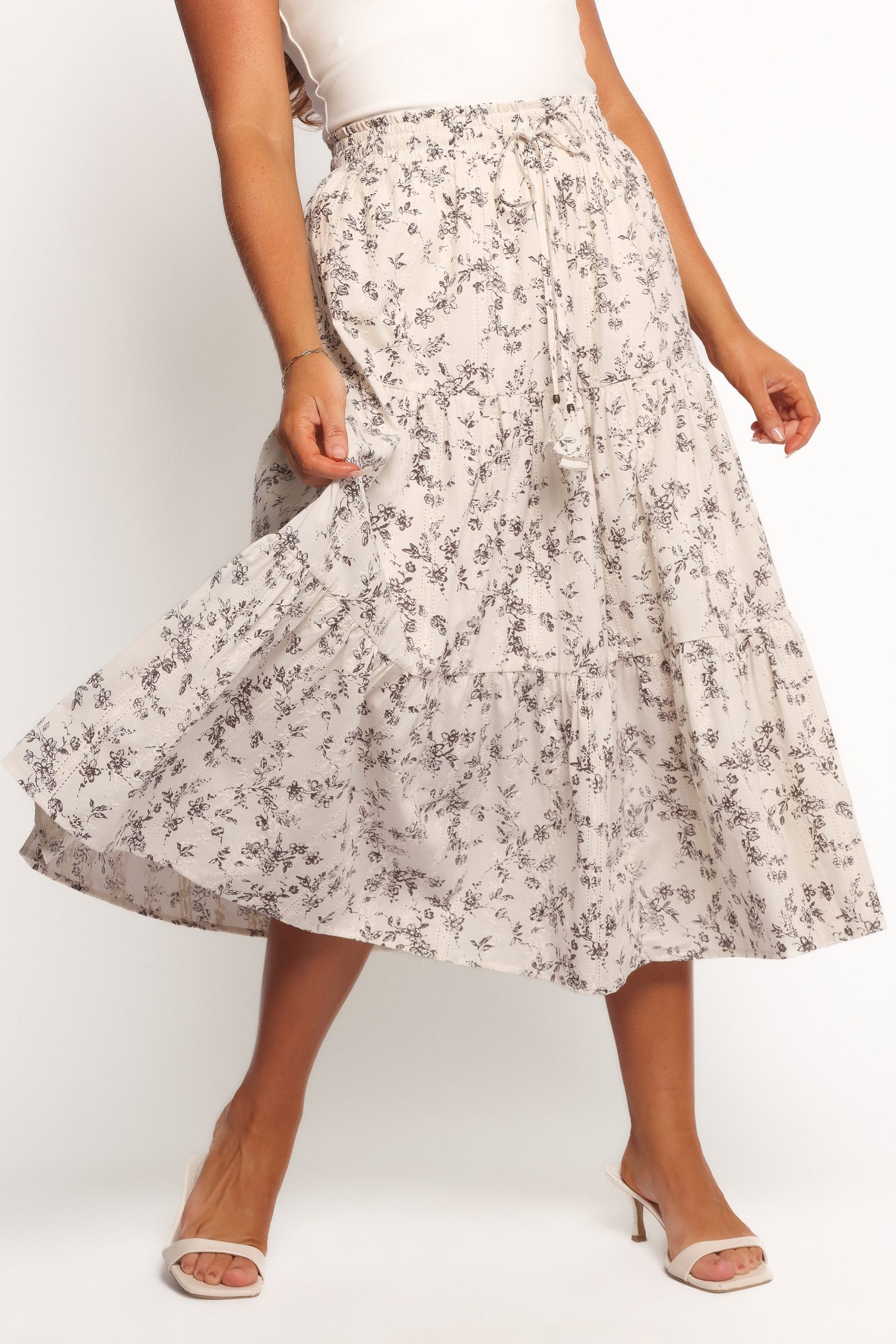 Lennon Maxi Skirt - Brown Ivory - Image 2