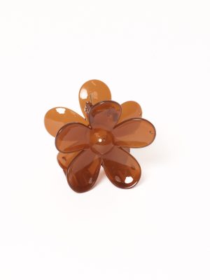 Leona Flower Clip - Brown