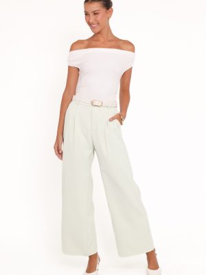 Lia Wide Leg Pant - Sage Green