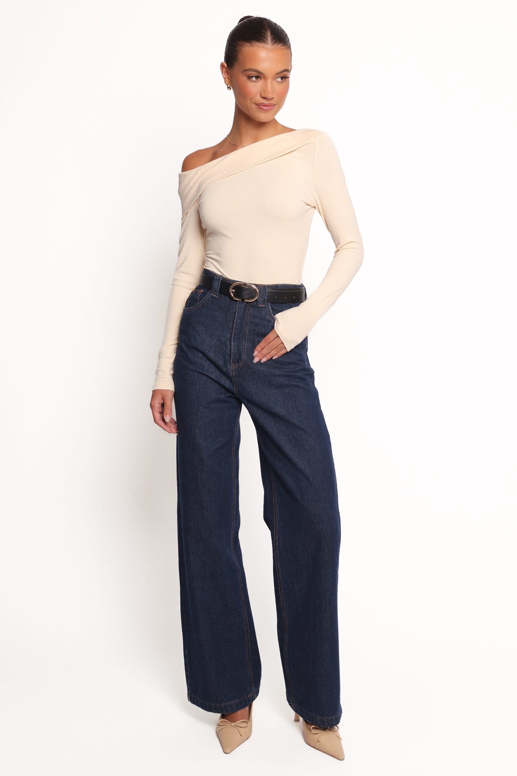 Liah Off Shoulder Knit Top - Cream - Image 6