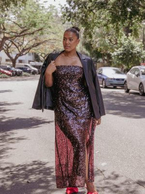 Liliane Maxi Dress - Cherry Sequin