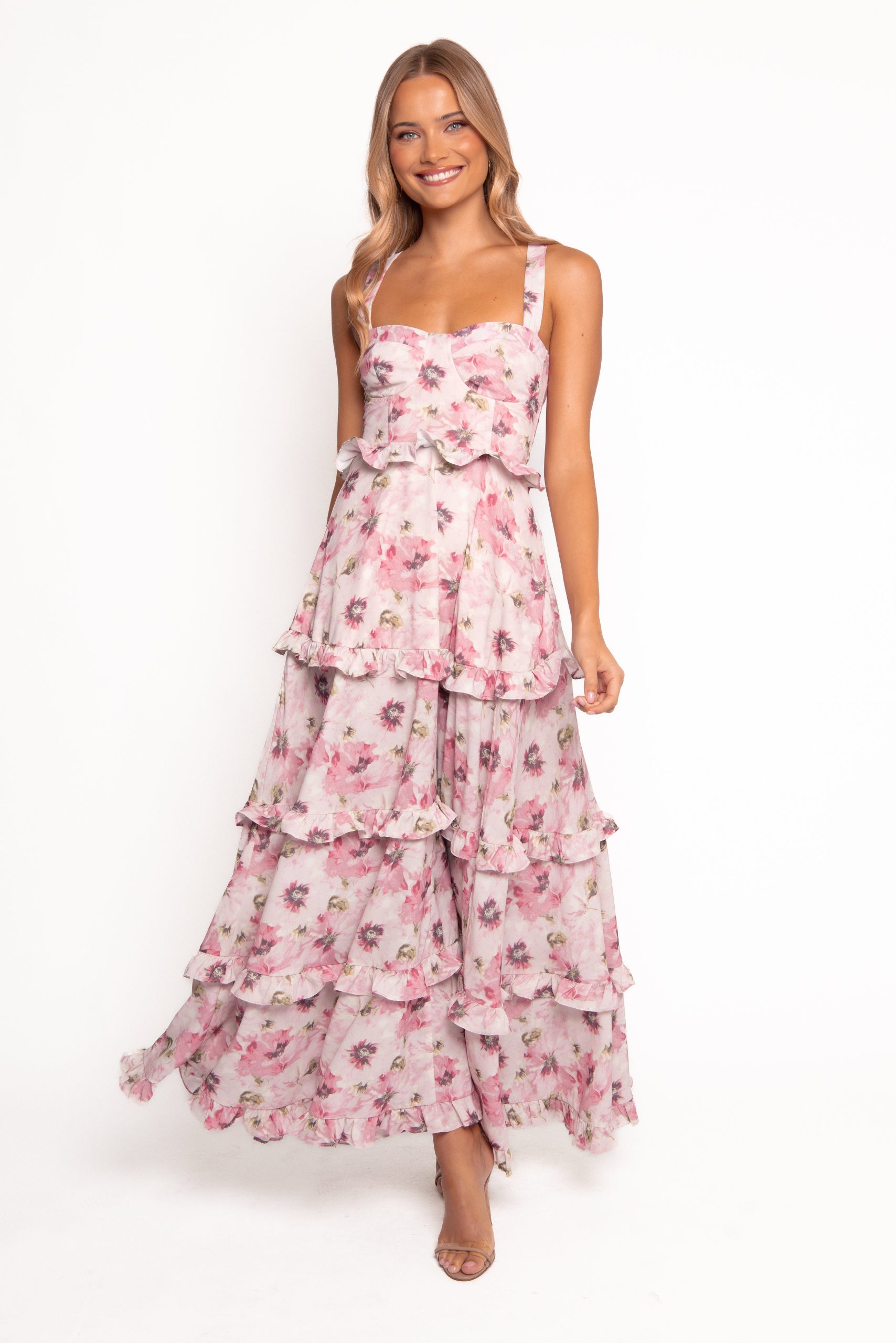 Lillee Tiered Maxi Dress - Pink Bloom - Image 2