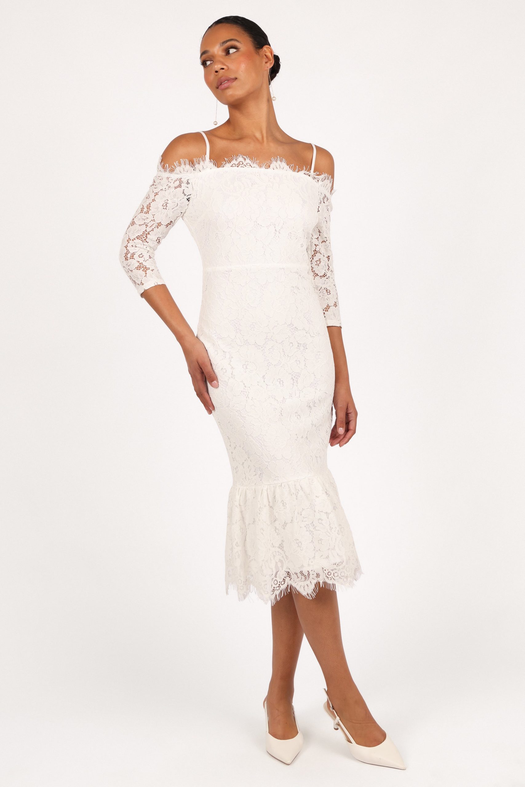 Lindy Midi Dress - White - Image 8