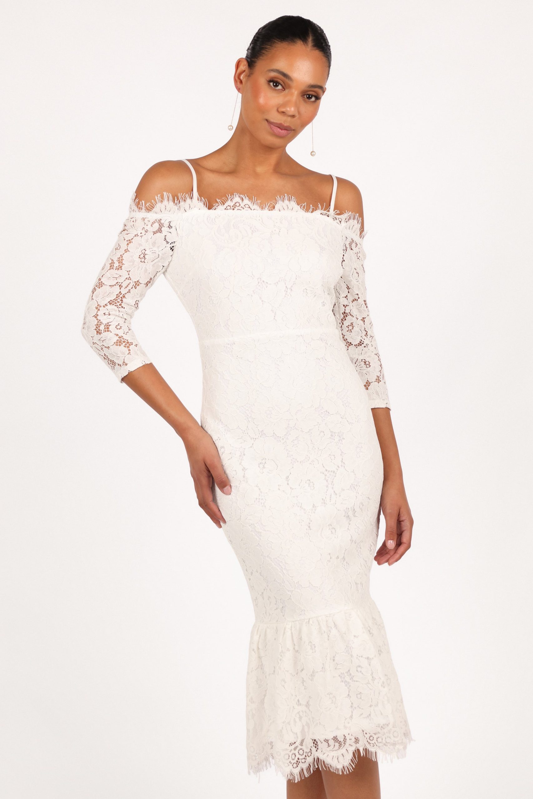 Lindy Midi Dress - White - Image 3