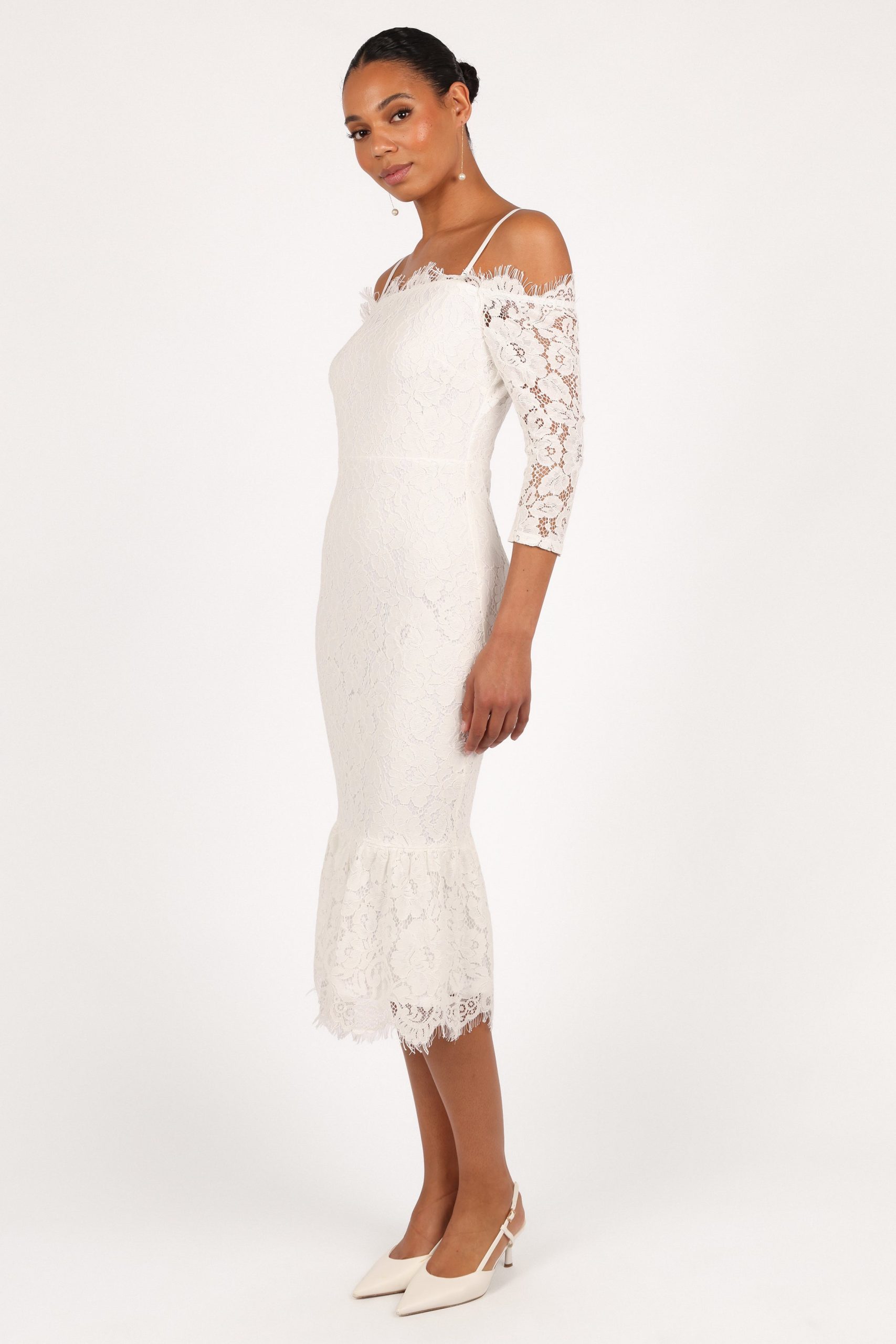 Lindy Midi Dress - White - Image 4
