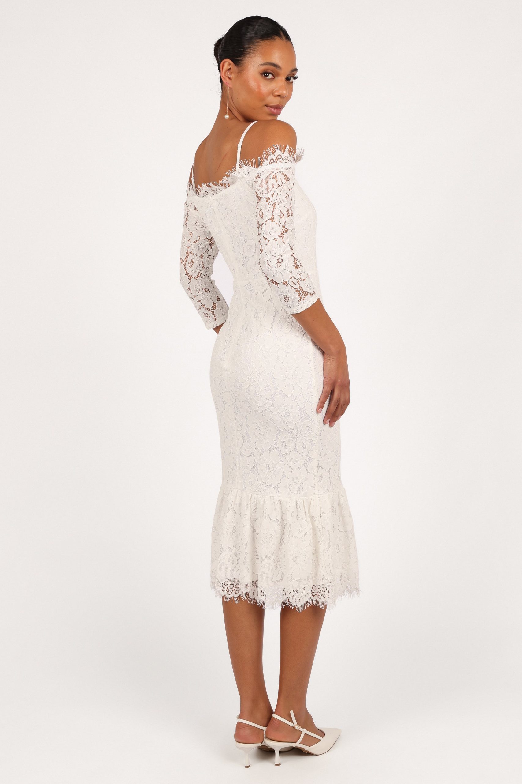 Lindy Midi Dress - White - Image 5