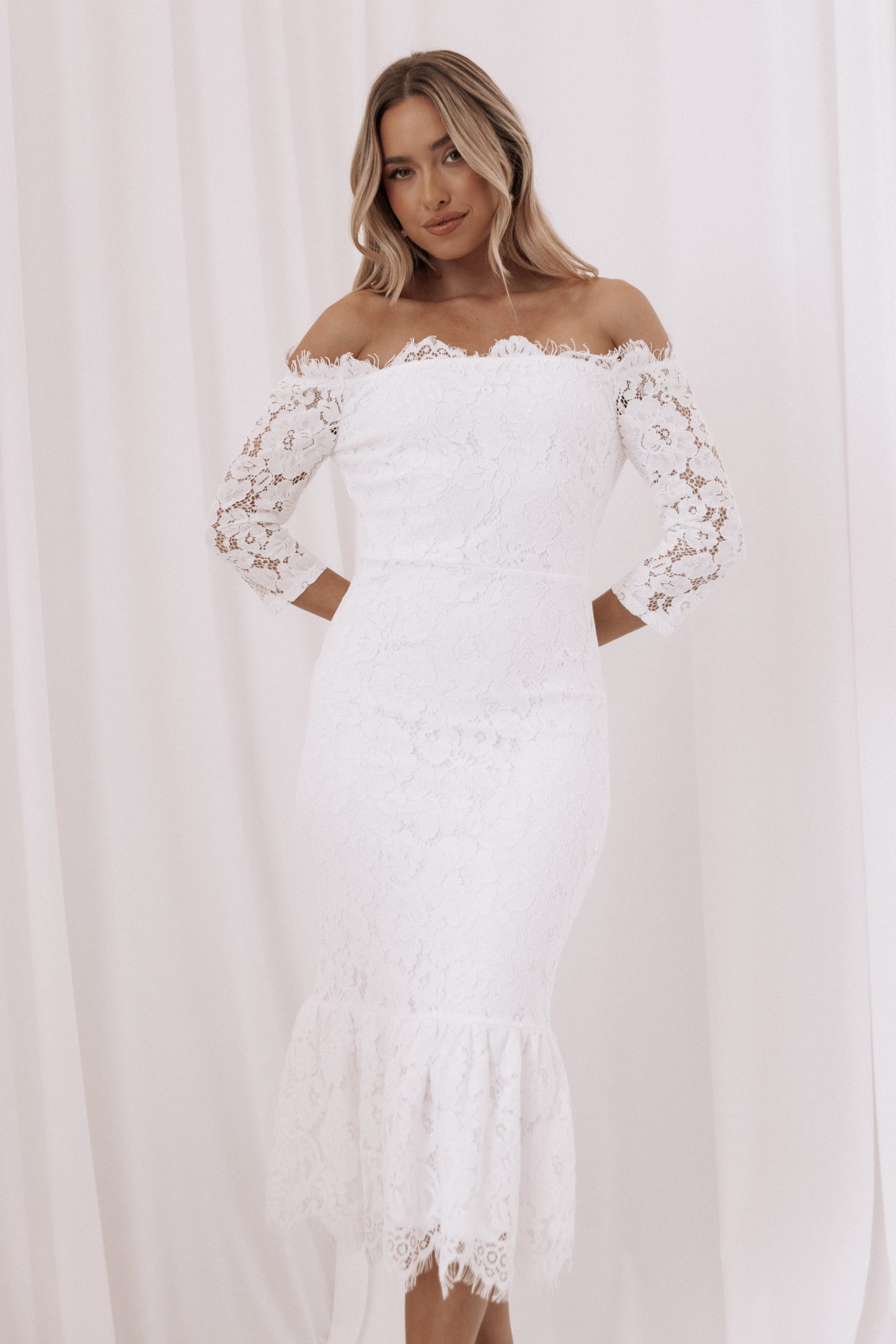 Lindy Midi Dress - White - Image 2